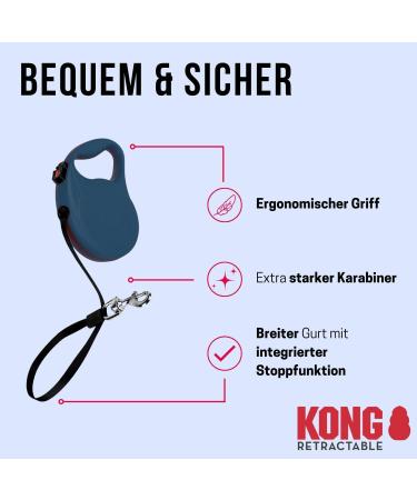 Buy Cong Roll-Out Dog Leash 5m for Small Dogs Up to 20kg - High-Quality Blue Roller Leash with Break & Lock System - Lightweight & Compact - Buy Online on SooperMarket.com
