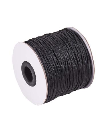 PH PandaHall 1.5mm 100 Yards Black Nylon Cord Wind Chime Cord Replacement Braided Lift Shade Blind String for Windows Roman Rollers Repair Gardening Plant Waist Beading String for Chinese Knotting 1.5mm Black