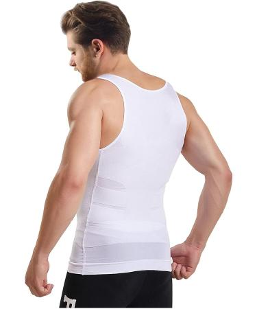 Men's Mistirik Compression Shirt - Slimming Body Shaper Vest - White XL - Buy Online on SooperMarket.com