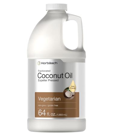 Liquid Coconut Oil for Cooking | 64 oz | Fractionated & Unflavored | Keto Friendly | Vegetarian, Non-GMO & Gluten Free | by Horbaach