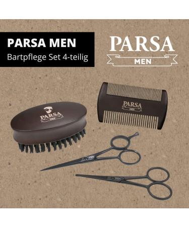 Buy Parsa Men Beard Care Set | 4-Piece Grooming Kit | Comb Brush Scissors | Ideal Gift for Him - Buy Online on SooperMarket.com