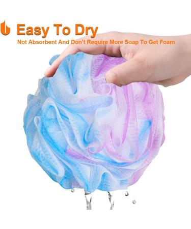 Urbanstrive XL Soft Shower Loofah Ball - 75g Bath Sponge for Body Wash | Bathroom Accessories for Men and Women | Blue-Purple | 1 Pack - Buy Online on SooperMarket.com