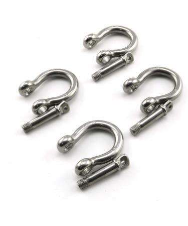 Heyous 4pcs Stainless Steel 1/4 Inch Screw Pin Anchor Shackles - Heavy Duty Bow Shape Load Clamps for Chains, Wirerope Lifting, Camping & Survival - Buy Online on SooperMarket.com