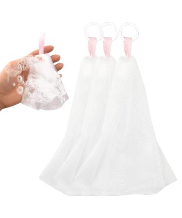 Eco-Friendly Soap Bag Set | 3PCS Double-Layer Mesh Soap Savers with Drawstring for Bar Soap | Soft Hanging Soap Pouch - Buy Online on SooperMarket.com