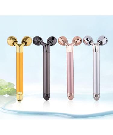 2Pcs Face Massagers Tighten Skin Increase Skin Metabolism Zinc Alloy T-shaped Vibrating Facial Rollers for Ladies Rose Gold - Buy Online on SooperMarket.com