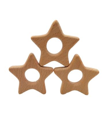 Lovely Cartoon Wood Star Teether Pure Natural Animal Shape Beech Wooden Handmade Pattern DIY Jewelry Making Necklace Pendant (10pcs)