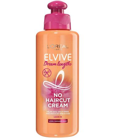 L'Or al Hair Leave In Conditioner Cream by Elvive Dream Lengths No Haircut Cream For Long Damaged Hair with Keratin 200ml