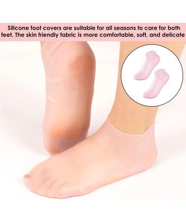 Silicone Moisture Socks for Dry Cracked Feet | Spa Gel Foot Masks - Anti-Slip Foot Care - Pink - Buy Online on SooperMarket.com