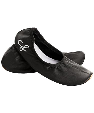 Winning podium gymnasium leather (size 24 - 40) Unisex gymnastics shoes for children & adults - ballet shoes breathable & non -slip 29 EU black
