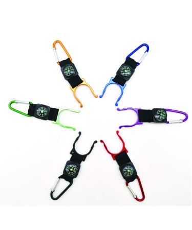 Liwein 12 pieces carabiner hook mini compass portable water bottle drink Buckle hook hook keeper keychain self -bang compass compass keychain for hiking camping hunt travel outside outside