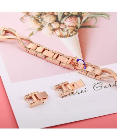Sankel Compatible for Garmin Venu Sq Band Women Metal Replacement Chain Bling Bracelet Strap Wristband for Garmin Venu/Venu Sq/Venu Sq Music Vivoactive 3 Vivomove HR Garmin Move Luxe/Style (Rose Gold) - Buy Online on SooperMarket.com