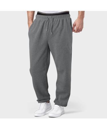 Buy Rumaozia Men's Baggy Cotton Sweatpants - Breathable Wide Leg Jogging & Yoga Pants with Pockets - Classic Training Gray - Buy Online on SooperMarket.com