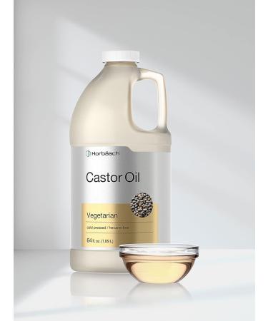 Horbaach Castor Oil 64oz - Cold Pressed, Hexane Free for Hair, Eyelashes & Eyebrows - Vegetarian, Non-GMO - Buy Online on SooperMarket.com