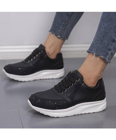 ZBYY Women's Non-Slip Breathable Hidden Sneakers, Size 10.5 - Black Walking Shoes for Gym Fitness - Buy Online on SooperMarket.com
