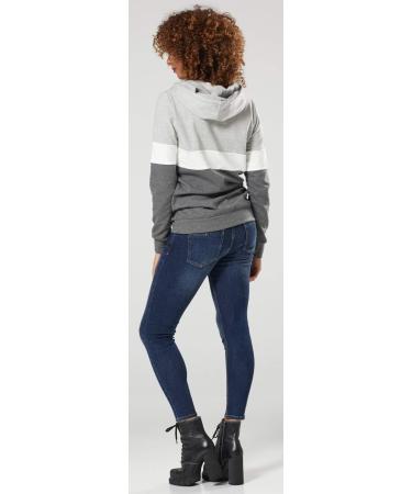 Happy Mama Nursing Hoodie - Women's Breastfeeding Maternity Top - 503p 16 Light Grey Melange/White/Graphite - Buy Online on SooperMarket.com