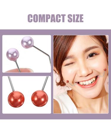 Baluue 2 Pairs Dimple Makers Cheeks Facial Dimple Trainer for Create a Beautiful Smile Natural Dimples Lift Portable Red Purple - Buy Online on SooperMarket.com