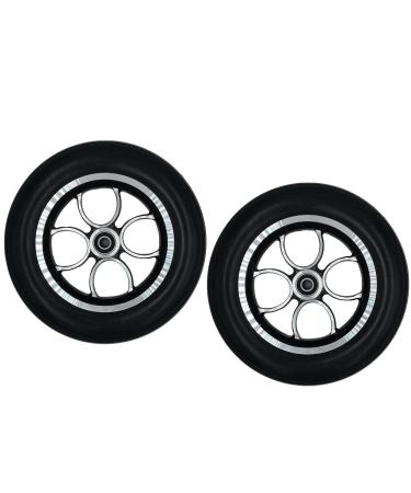 Wheelchair Front Wheel 10 inch Solid Black Wheelchair Front Wheel Replacement Parts for Electric Wheelchairs Rollators Walk 1 Pair