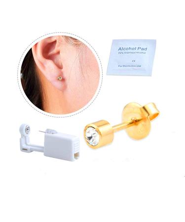 2 Pack Self Ear Piercing Gun Kit | Disposable & Easy to Use | No Pain Ear Piercing Tool with Studs (White Gold) - Buy Online on SooperMarket.com