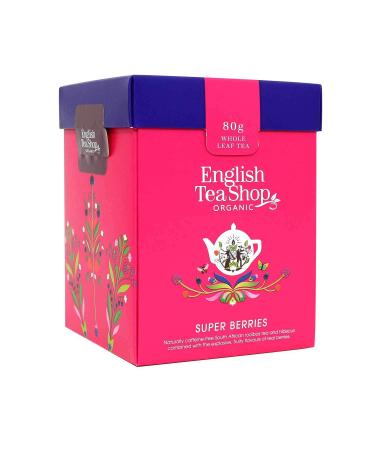 ETS - Tea gift set "Super Berries" fruit tea ORGANIC with wooden teaspoon in an original origami gift box 80g loose tea
