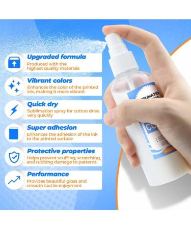 2023 Sublimation Spray Upgrade Formula for Cotton/Polyester Fabric - Quick Dry/Super Adhesion - Buy Online on SooperMarket.com