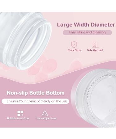 Tuakimce 10-Pack 20ml Refillable Transparent Glass Cosmetic Containers with Pink Lids - Perfect for Creams & Essential Oils - Buy Online on SooperMarket.com