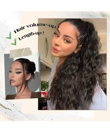 PORSMEER 28 Natural Black Beach Wave Ponytail Extension - Long Synthetic Clip-in Hairpiece for Women - Buy Online on SooperMarket.com