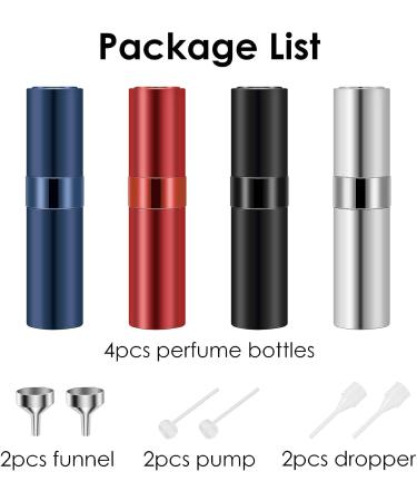 Saiveina 8ml Travel Perfume Atomizer Bottles - Refillable Mini Fragrance Bottles (4 Pack) - Buy Online on SooperMarket.com