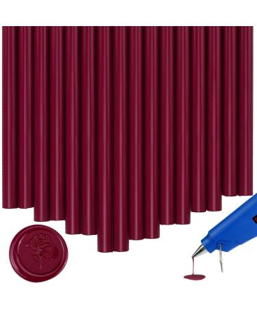 16PCS Glue Gun Wax Seal Sticks for Wax Seal Stamp Burgundy Great for Wedding Invitations Cards Envelopes Wine Packages Standard size Burgundy 16