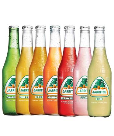 Jarritos Rainbow Kit/Mexican Jarritos Drinks Flavour Variety Pack Grapefruit Guava Lime Mandarin Mango Pineapple and Strawbery Soft Drinks
