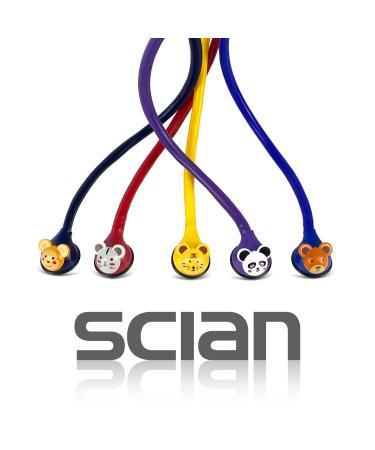SCIAN Kids Real Working Stethoscope - 5 Interchangeable Cartoon Heads for Doctors, Nurses & Home Use - Professional Quality - Dark Blue - Buy Online on SooperMarket.com