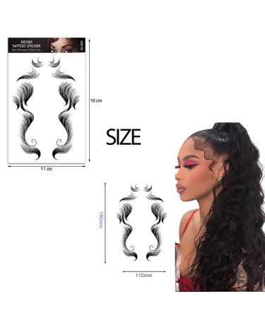 Bangs Tattoo Sticker Set - Waterproof Fake Fringe Hair Edge Stickers for Women & Girls - Natural Fashion Look - 10 Styles - Novelty Wig Beauty DIY - Includes 10 Sheets of Temporary Tattoos - Buy Online on SooperMarket.com