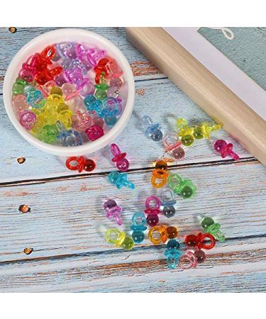 Mini Acrylic Baby Pacifiers - 100 Pcs Birthday Party Decorations & Baby Baptism Favors - Colorful Transparent Mix - Buy Online on SooperMarket.com