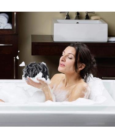 Tbestmax 75g XL Black Loofah Sponge Set for Exfoliating & Soft Shower Puff - 4 Pack - Buy Online on SooperMarket.com