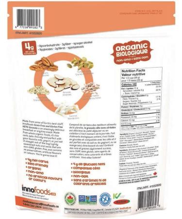 Inno Foods keto grain free granola InnoFoods Organic Gluten Free 600g - Buy Online on SooperMarket.com