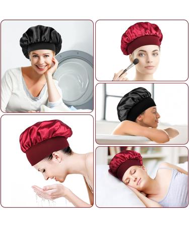 URAQT Satin Sleep Cap 2 Pack - Large Night Head Cover for Women - Soft & Comfortable Sleep Bonnet - Breathable Hair Cap for Long Curly Hair - Best for Night Sleep - Buy Online on SooperMarket.com