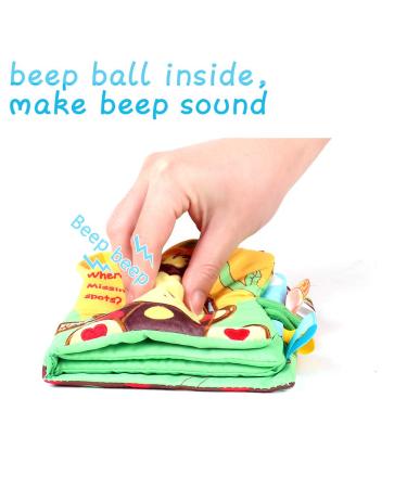 HanShe Baby Soft Cloth Book Set - High Contrast Crinkle Book 4 PCS for 0-6 Months | Educational Learning Toy for Infants | Fabric Baby Activity Book for Boys and Girls | Yellow - Buy Online on SooperMarket.com