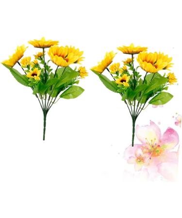 Zerodeko Sunflower Props 2pcs 7 Artificial Flower Bouquet Wedding Bouquet Artificial Flowers Bouquet Artificial Bouquet Decor Flower Arrangement Supplies Sunflower Fake Sunflowers Heads - Buy Online on SooperMarket.com