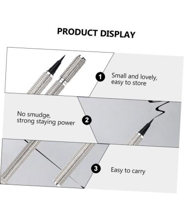 MUSISALY Liquid Eyeliner Eye Shadow Pencil Makeup Eyeliner Cosmetic Eyeliner Pen Gel Silver Pu Sticker Drill - Buy Online on SooperMarket.com