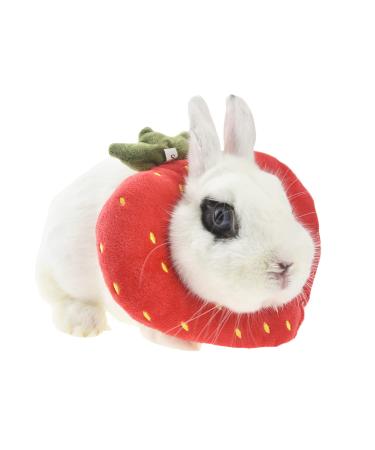 Fladorepet rabbit protection cone for operations Elizabeth neck recreational neck for small animals Hasentoast avocado costume (small (1 piece) strawberry) Small (pack of 1) strawberry
