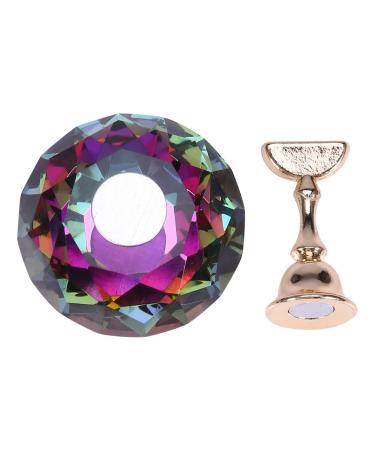 Nail tip exercise stand Dekaim 4 types of magnetic nail tip exercise stand Basic alloy holder Nail Art Display Stand Manik re Tool (Colorful Diamond Crystal)