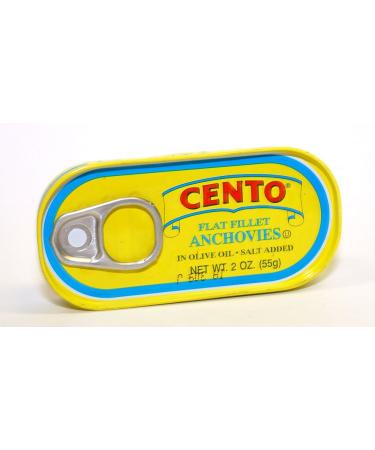 Cento - Flat Anchovies in Olive Oil, 2 oz. 2 Ounce (Pack of 3)