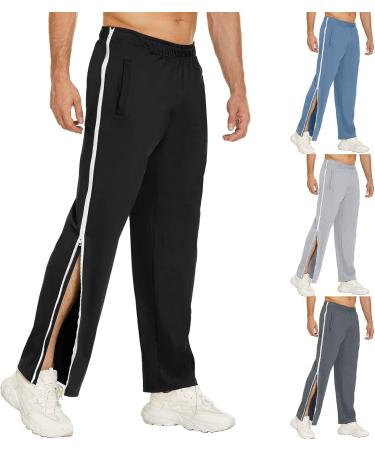 Buy Rumaozia Men's Rehab Pants - Sideways Jogging Pants Long Wide Leg Zippered Casual Sportswear in Dark Gray (3XL) - International Shipping Available - Buy Online on SooperMarket.com