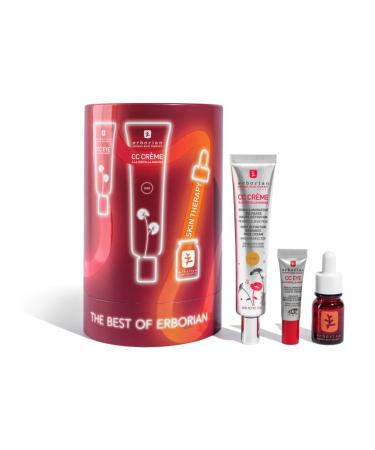 Erborian CC Cream with Centella Asiatica Lightweight Skin Perfector Tinted Moisturiser and Brightening Face Cream - Korean Skincare Cream Fair Shade SPF 25 - CC Cream - Dor 15 ml Golden 45 ml + 3 ml + 10 ml