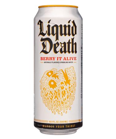 Liquid Death Sparkling Mountain Water Berry It Alive Flavour 1 x 500ml Tallboy Can