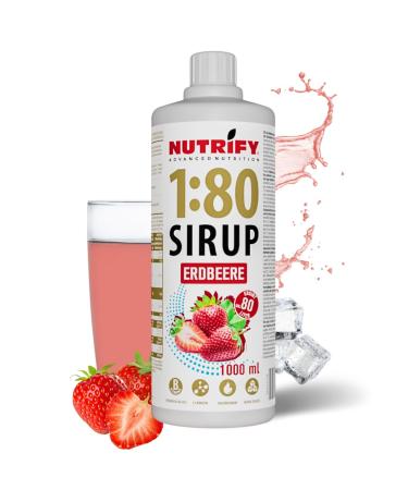 New Nutrify Vital Fitness Drink 1:80 Sirup 1 L - strawberry beverage concentrate with vitamins and L -carnitine sugar -free - results in 80 liters of sports drink calorie 1000 ml ... Strawberry 1 l (1 Pack)