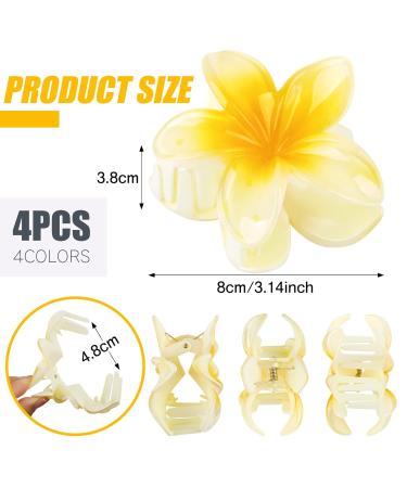4 Pieces Hawaii Hair Clip Flowers - Beach Hair Accessories for Girls & Women | Perfect for Parties & Vacations - Buy Online on SooperMarket.com