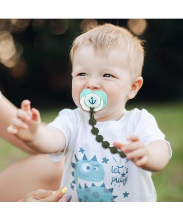 Silicone Pacifier Clip Holder Set - Apricot/Mint Teether Toys (Pack of 2) - Buy Online on SooperMarket.com