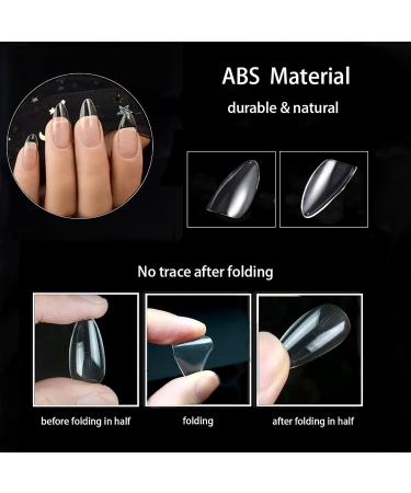 Almond Shaped Nail Tips 500Pcs Clear Acrylic Medium Nails Full Cover with Case for DIY Nail Art 10 Sizes - Buy Online on SooperMarket.com