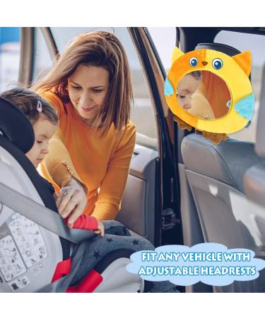 AIPINQI Baby Car Mirror - Shatterproof Safety Rear Facing Mirror for Infant and Newborn | Easy View Cartoon Design for Car Seat | Owl Design - Buy Online on SooperMarket.com