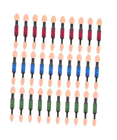 Baluue 30pcs Double Ended Eye Shadow Stick Sponge Foundation Applicator Eye Makeup Tools Brush Head Latex